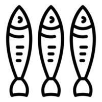 vetor de contorno do ícone de arenque do oceano. comida de peixe