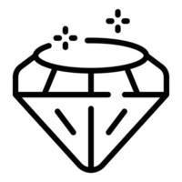 vetor de contorno de ícone de diamante brilhante. cuidados com os dentes