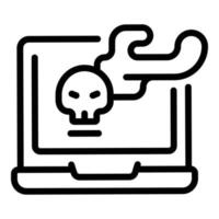 vetor de contorno do ícone de suporte portátil. técnico online