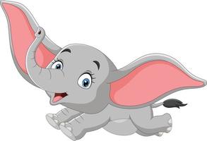 elefante bebê feliz dos desenhos animados voando vetor