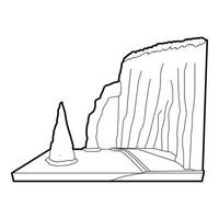 ícone do penhasco do mar, estilo de estrutura de tópicos vetor