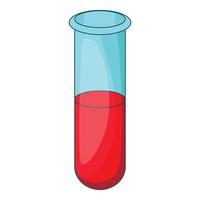 tubo de ensaio com ícone de sangue, estilo cartoon vetor