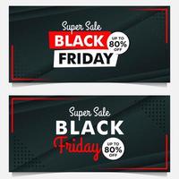modelos de banner de venda sexta-feira negra em preto e vermelho vetor