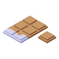 vetor isométrico de ícone de barra de chocolate contaminado. comida de segurança