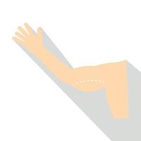 cirurgia plástica do ícone do braço, estilo simples vetor