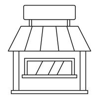 ícone da loja, estilo de estrutura de tópicos vetor