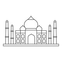 ícone taj mahal, estilo de estrutura de tópicos vetor