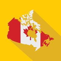 mapa do canadá no ícone de cores da bandeira nacional vetor
