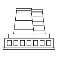 ícone de fábrica de refinaria, estilo de estrutura de tópicos vetor