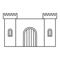 antigo ícone de torres de fortaleza, estilo de estrutura de tópicos vetor