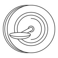 ícone monowheel, estilo de estrutura de tópicos vetor