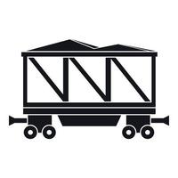 ícone de vagão ferroviário, estilo simples vetor