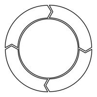 ícone de diagrama de círculo de ciclo, estilo de estrutura de tópicos vetor