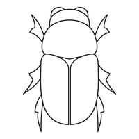 ícone de besouro chafer, estilo de estrutura de tópicos vetor