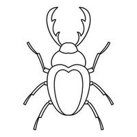 ícone de besouro de veado, estilo de estrutura de tópicos vetor