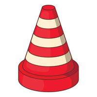 ícone de cone de tráfego, estilo cartoon vetor