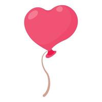 ícone de balão rosa em forma de coração, estilo cartoon vetor
