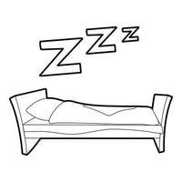 ícone de cama, estilo de estrutura de tópicos vetor