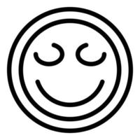 deleite o vetor de contorno do ícone emoji. pessoa feliz