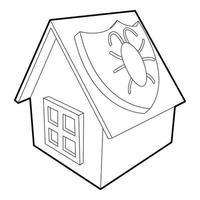 ícone da casa de desinfecção, estilo de estrutura de tópicos vetor