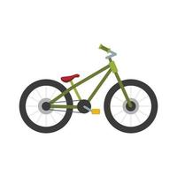 ícone de bicicleta verde, estilo simples vetor