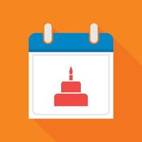 ícone de calendário de aniversário, estilo simples vetor