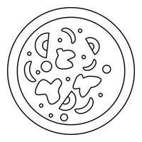 ícone de prato quente asiático, estilo de estrutura de tópicos vetor