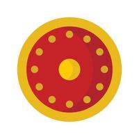 ícone de escudo militar redondo, estilo simples vetor