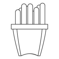 ícone de batatas fritas, estilo de estrutura de tópicos vetor