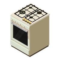 vetor isométrico do ícone do fogão a gás. novo forno a gás vazio moderno com ícone de quatro queimadores