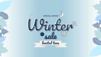 cartaz social de venda de inverno, banner, design de panfleto vetor