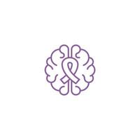 dia mundial da epilepsia, tumor cerebral, câncer. modelo de ícone vetorial vetor