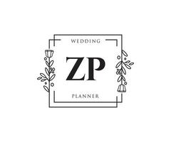 logo feminino inicial zp. utilizável para logotipos de natureza, salão, spa, cosméticos e beleza. elemento de modelo de design de logotipo de vetor plana.