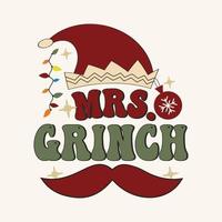 Sra. grinch citações de férias de natal. tipografia boa para impressão de camiseta, pôster, cartão, presente, design de camiseta. vetor