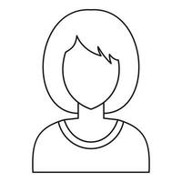 ícone de perfil de avatar de mulher, estilo de estrutura de tópicos vetor