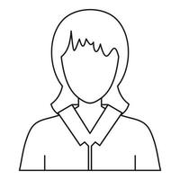 ícone de avatar de mulheres, estilo de estrutura de tópicos vetor