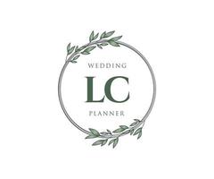 coleção de logotipos de monograma de casamento de letras iniciais lc, modelos modernos minimalistas e florais desenhados à mão para cartões de convite, salve a data, identidade elegante para restaurante, boutique, café em vetor