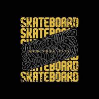 tipografia de ilustração de skate. perfeito para design de camiseta vetor