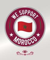 bandeira de crachá de futebol para fãs de marrocos vetor