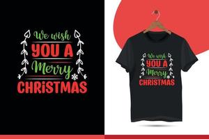 desejamos-lhe um feliz natal - modelo de design de t-shirt de tipografia vetor