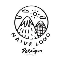 modelo de design de logotipo vintage de montanha vetor