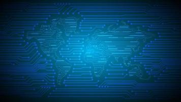holografia de mapa-múndi moderno em fundo de tecnologia vetor