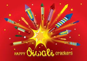 Diwali crackers de fogo vetor de foguete