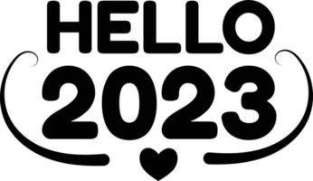 feliz ano novo 2023 design de tipografia de texto vetor