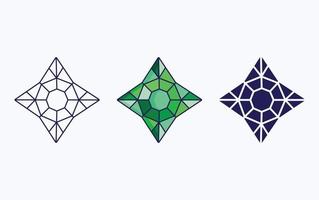 linha de diamante e ícone de glifo, ilustração vetorial vetor
