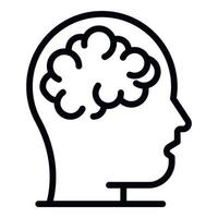 ícone do cérebro humano saudável, estilo de estrutura de tópicos vetor