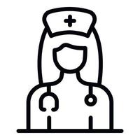 ícone de médico de mulher clínica privada, estilo de estrutura de tópicos vetor
