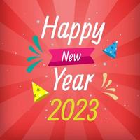 feliz ano novo 2023 com conceito clássico vetor