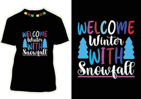 design de camiseta com citações de inverno vetor