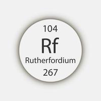 símbolo de Rutherfordium. elemento químico da tabela periódica. ilustração vetorial. vetor